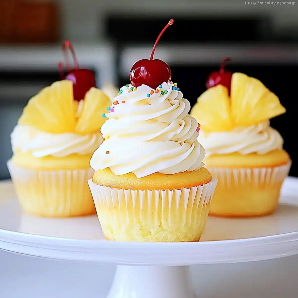 Pineapple Cream Cupcakes