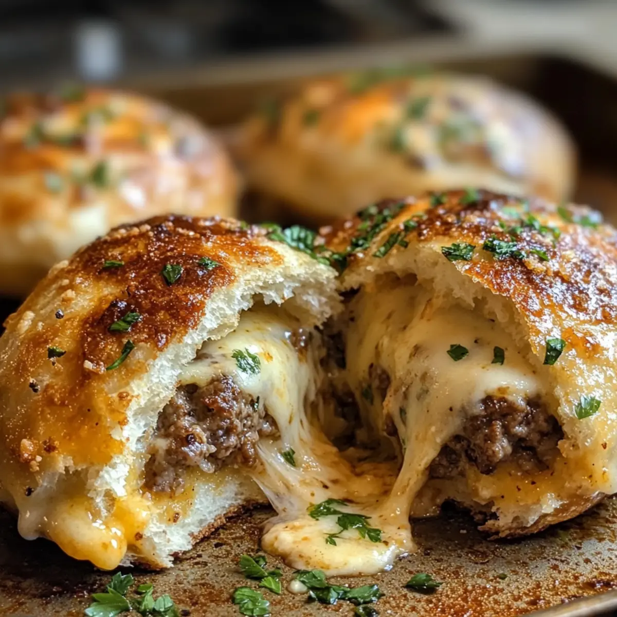 Garlic Parmesan Cheeseburger Bombs
