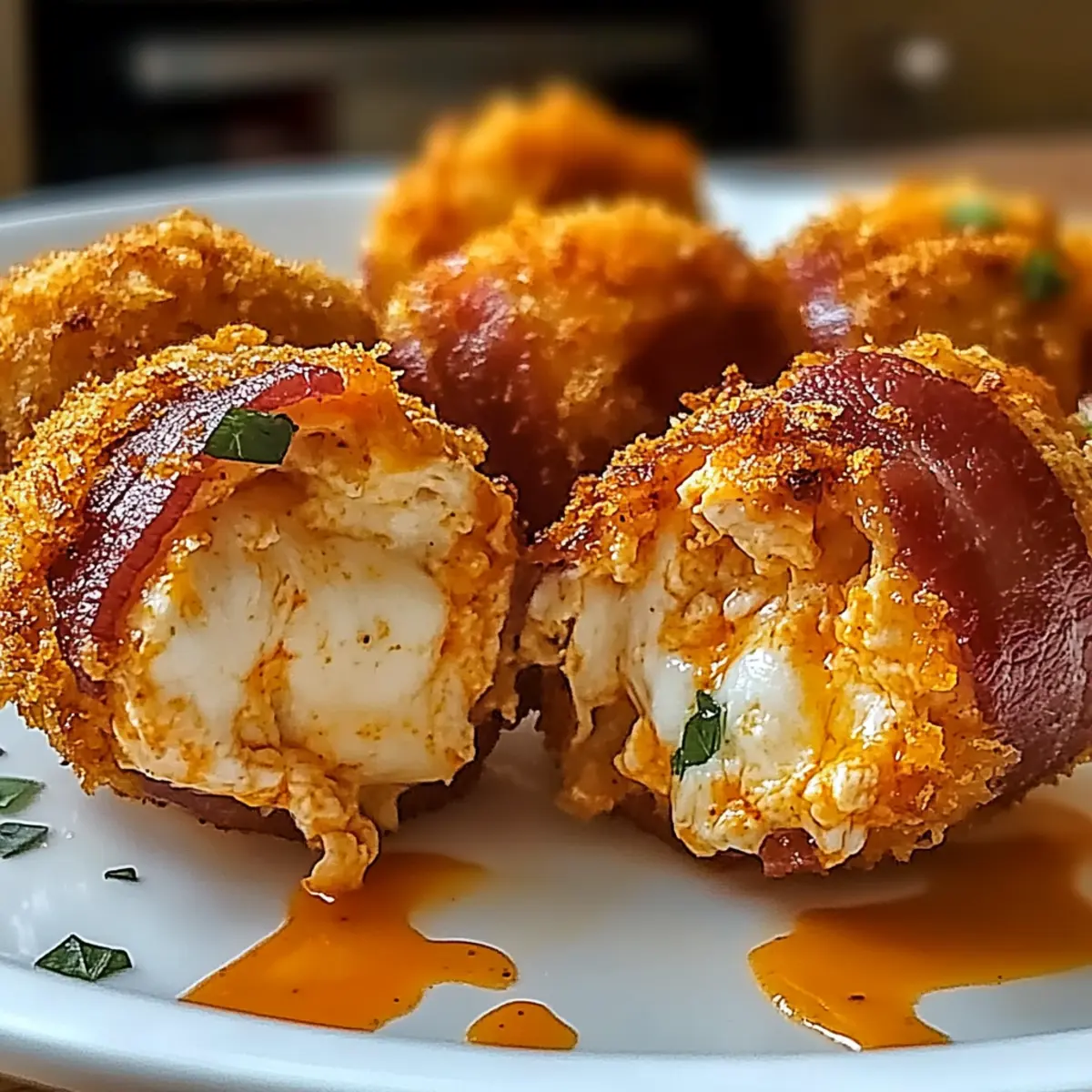 Buffalo Chicken Bacon Mozzarella Bombs