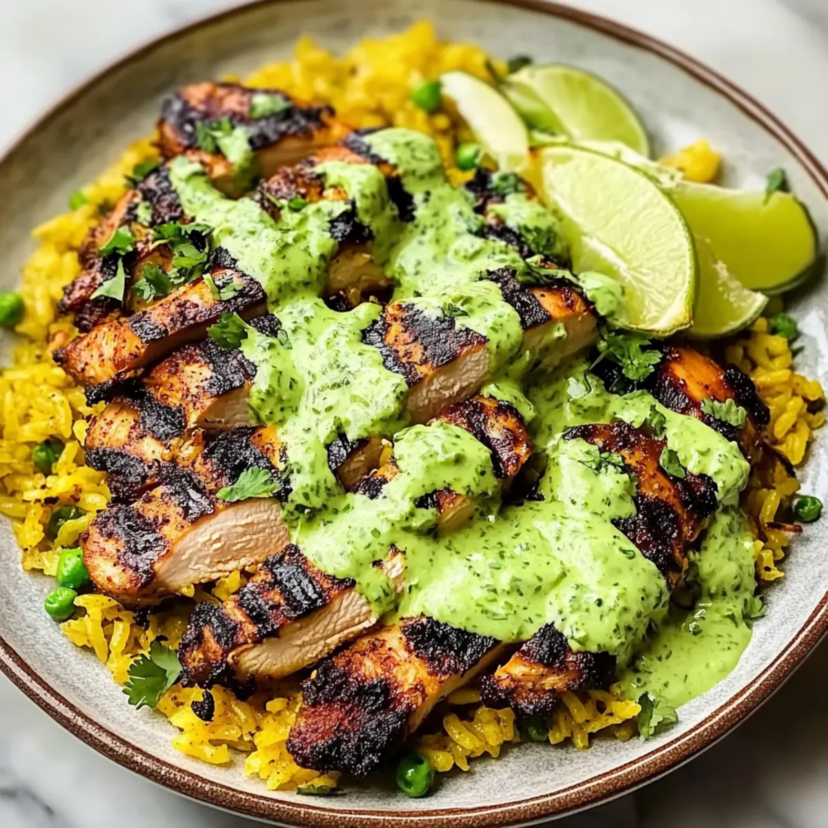 Chicken and Rice with Green Sauce