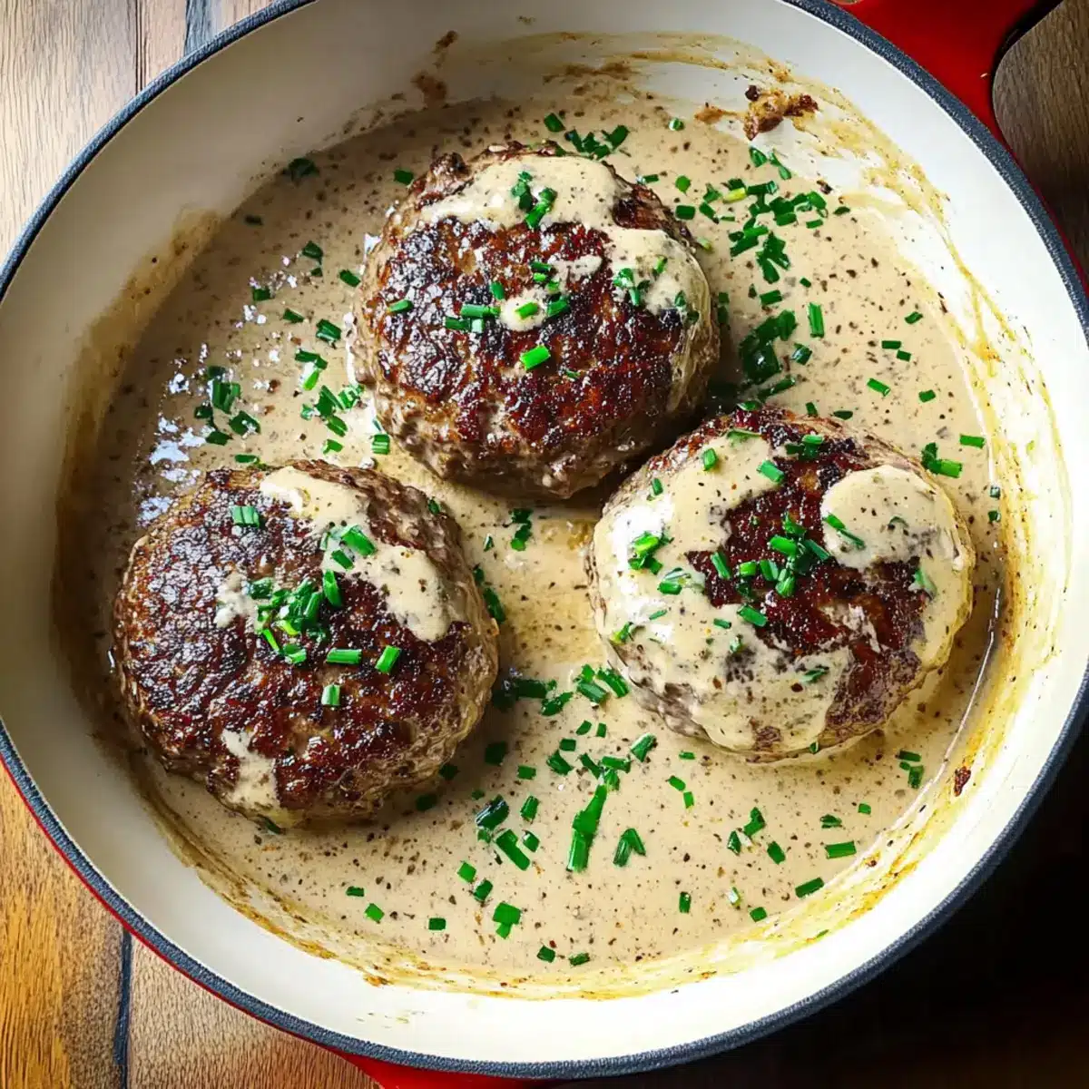 Creamy Whiskey Hamburger Steaks