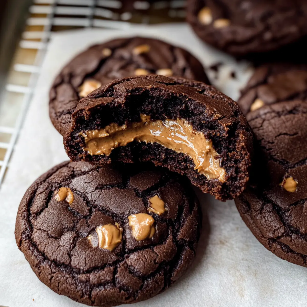 Chocolate Peanut Butter Filled Cookies