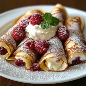 Raspberry Vanilla Cream Crepes