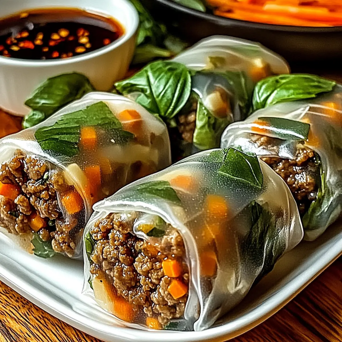 Thai Basil Beef Rolls