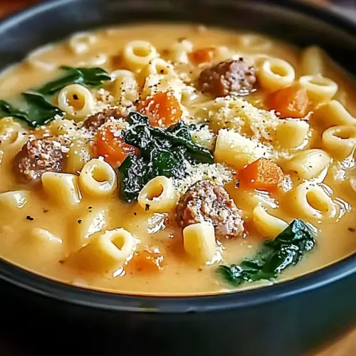 Creamy Parmesan Italian Sausage Ditalini Soup