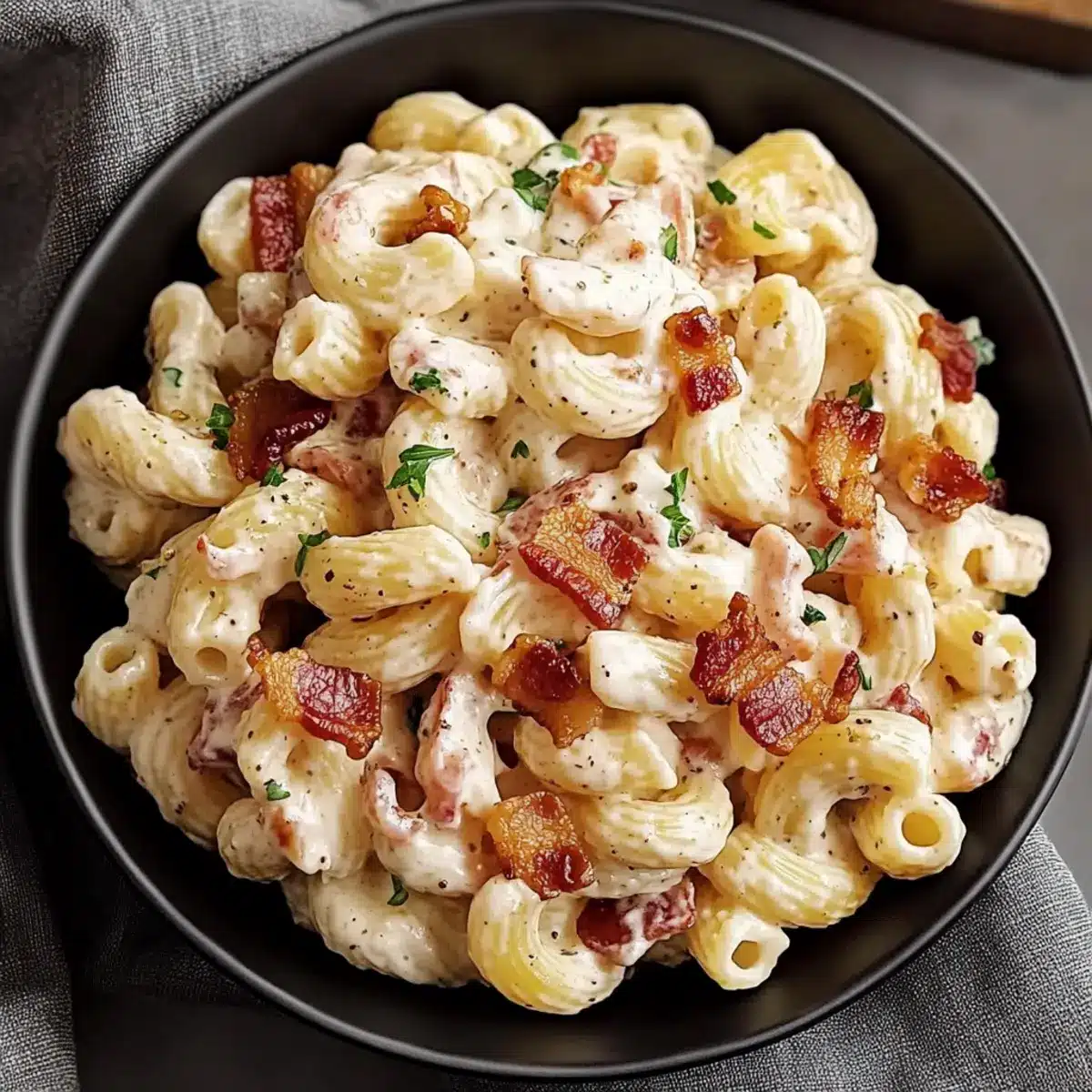 Bacon Cheddar Ranch Pasta Salad
