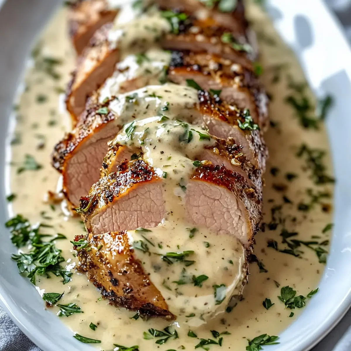 Herb-Crusted Pork Tenderloin with Creamy Dijon