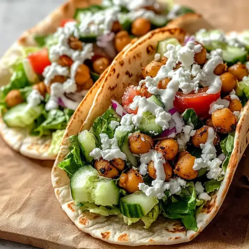 Mediterranean Chickpea Pita Tacos