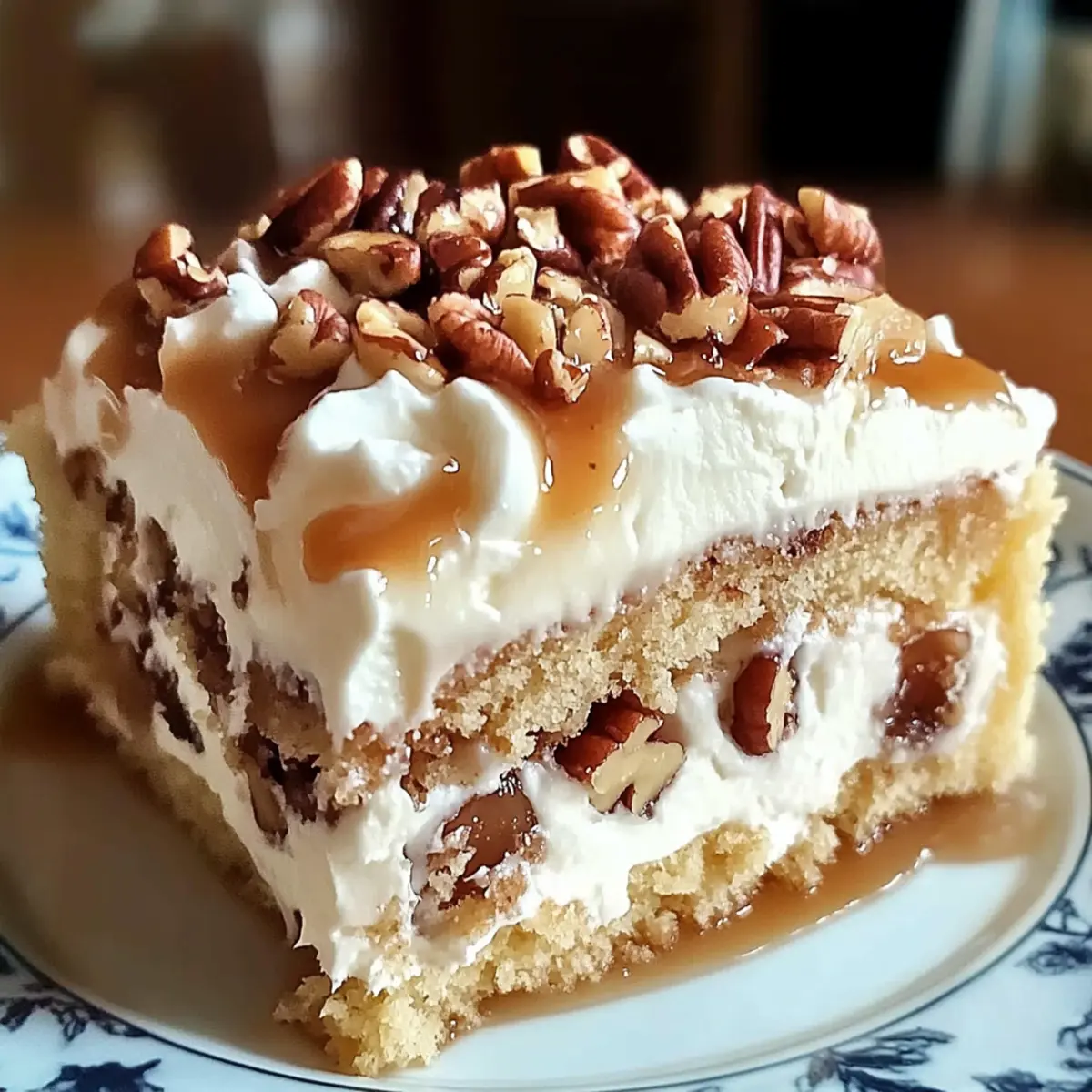 Butter Pecan Praline Poke Cake