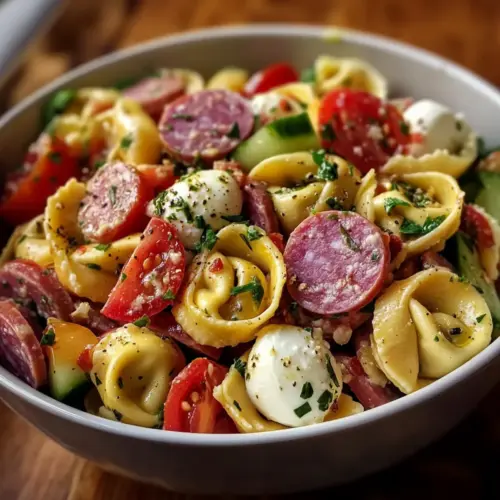 Salami-Mozzarella Tortellini Pasta Salad