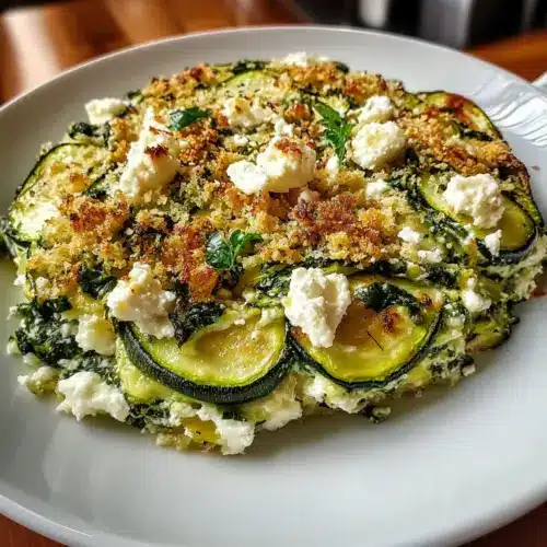 Baked Zucchini Spinach and Feta Casserole