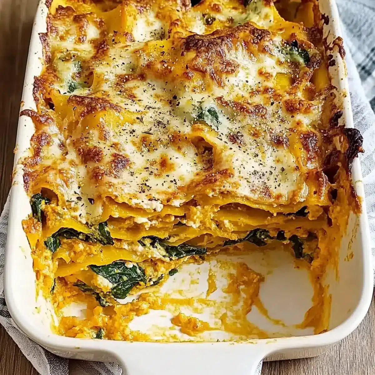 Italian Butternut Squash and Spinach Lasagna