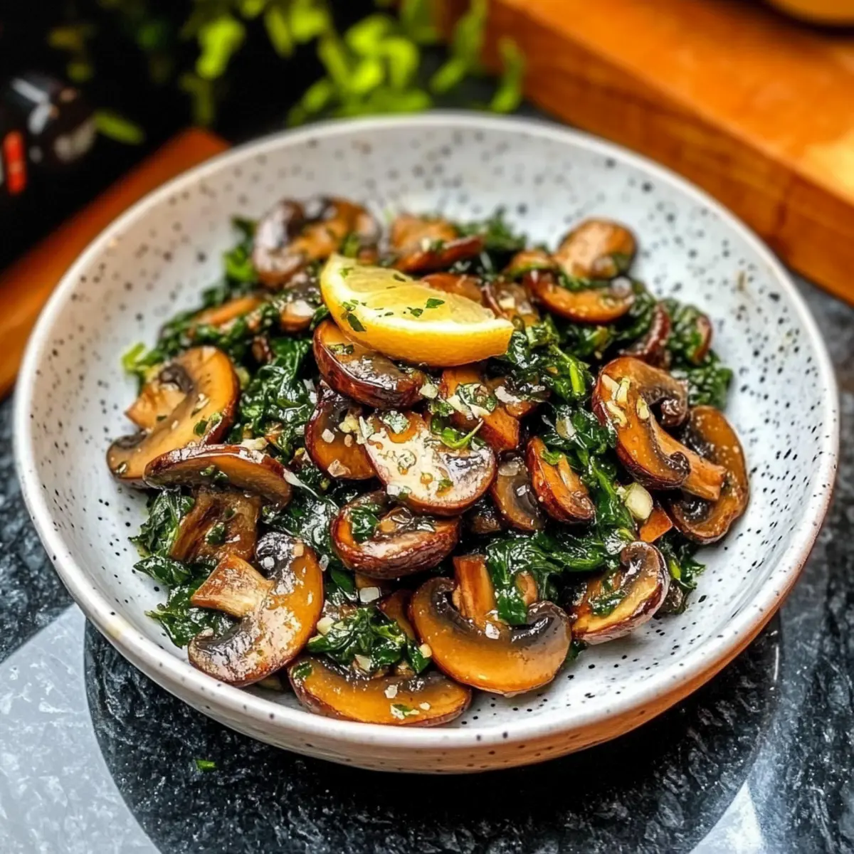 Sauteed Mushrooms with Spinach