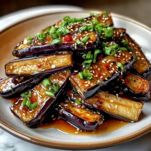 Crispy Eggplant Tossed in Garlic Soy Glaze