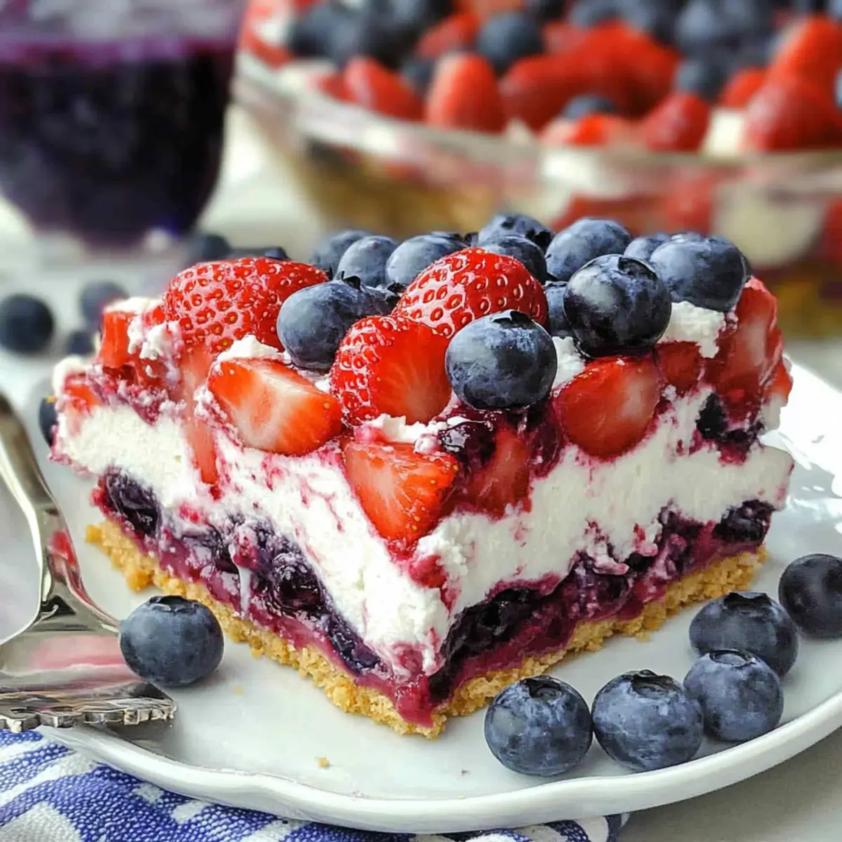 No Bake Summer Berry Lasagna