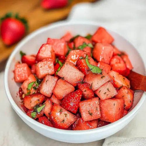 Strawberry Watermelon Salad with Honey Lime