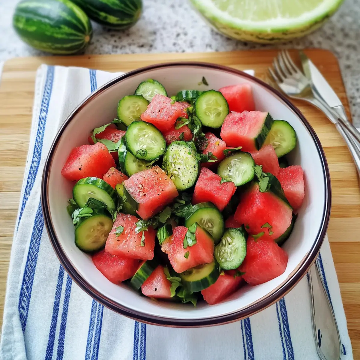 Watermelon Cucumber Jalapeño Salad