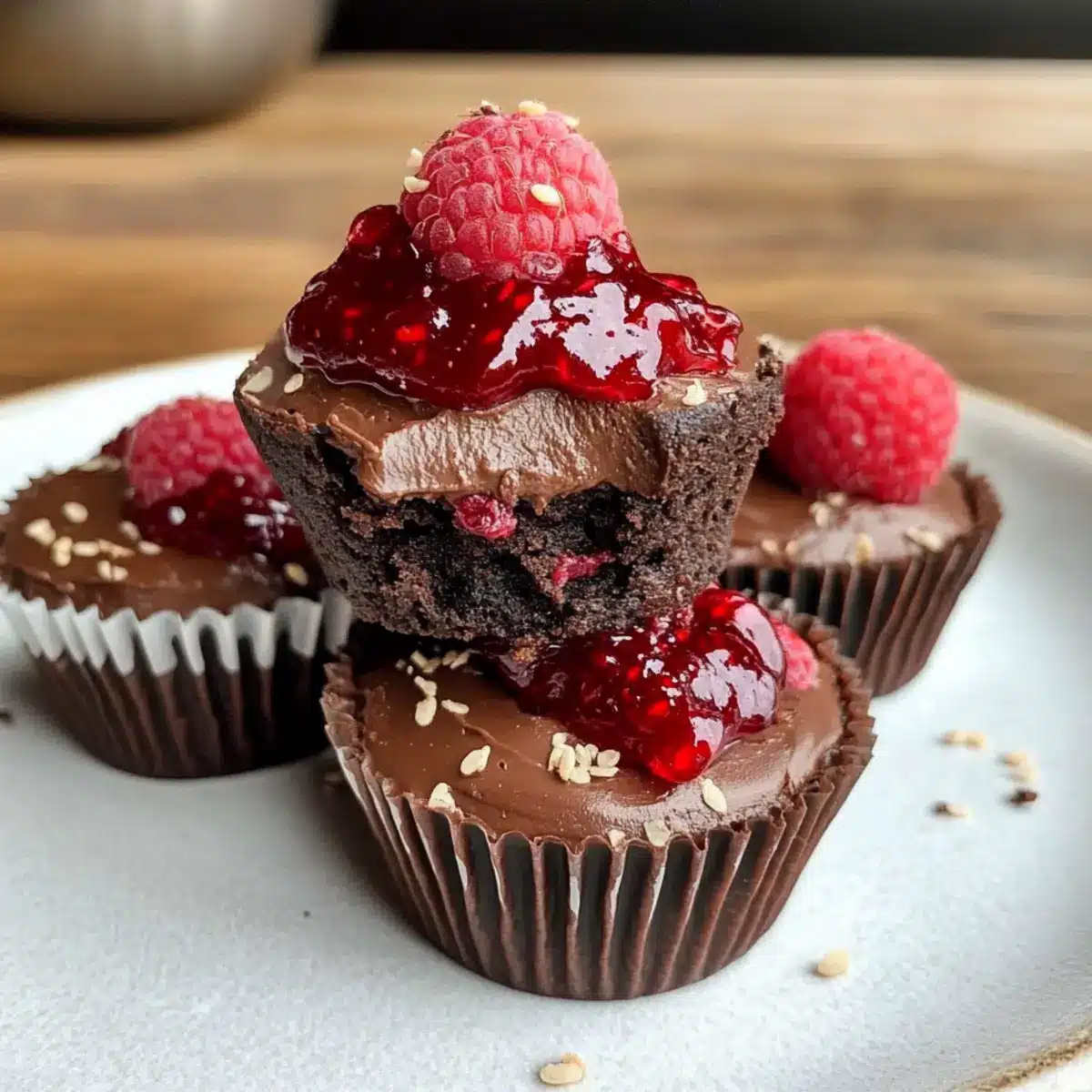 No Bake Raspberry Chocolate Mousse Cups