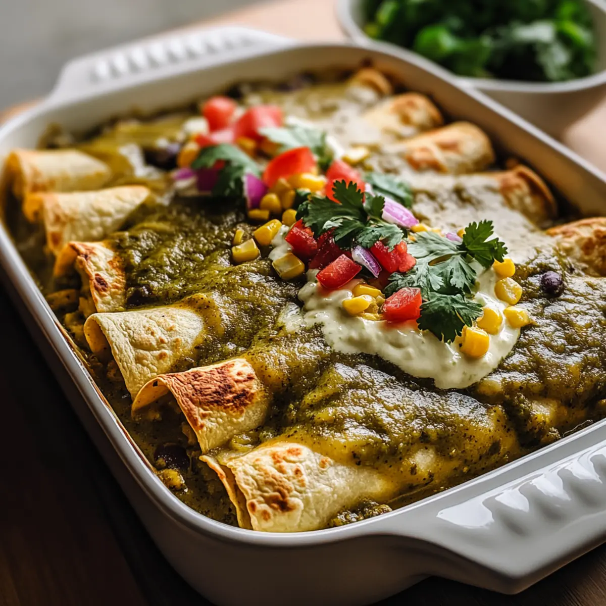 Potato Green Chili Enchiladas
