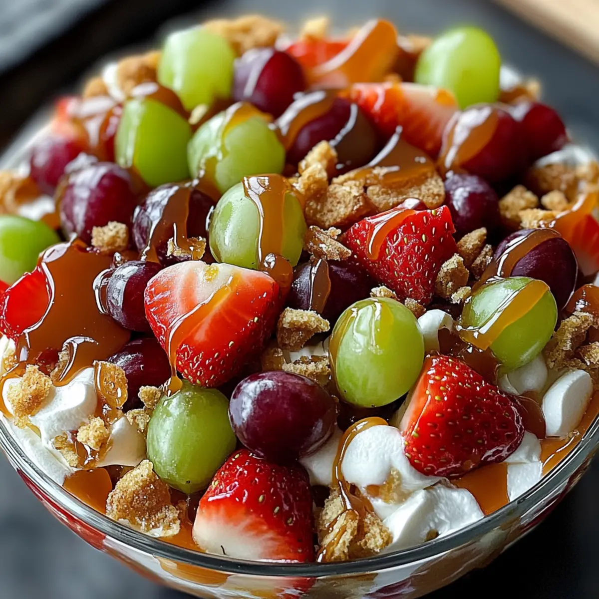 Caramel Crunch Cheesecake Fruit Salad