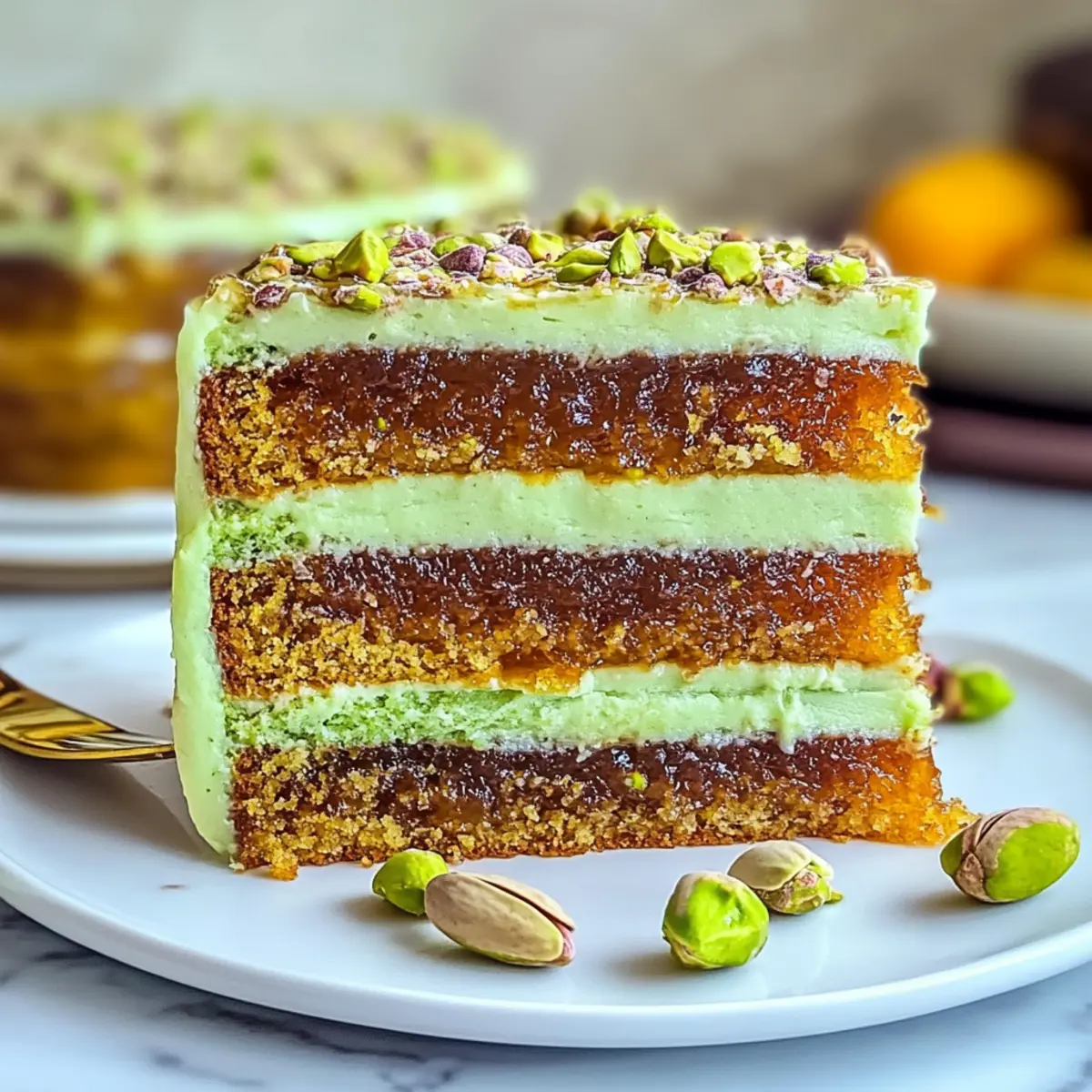 Pistachio Honey Baklava Cake