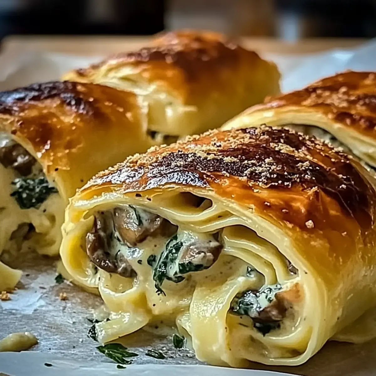 Cheese and Spinach Stuffed Pastry