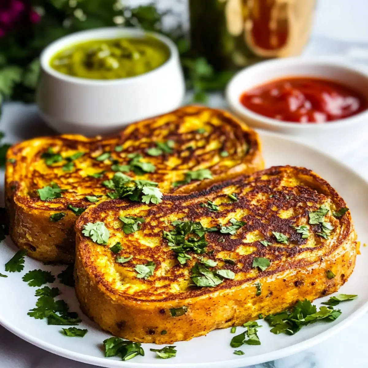 Savory Masala French Toast with Turmeric & Chili