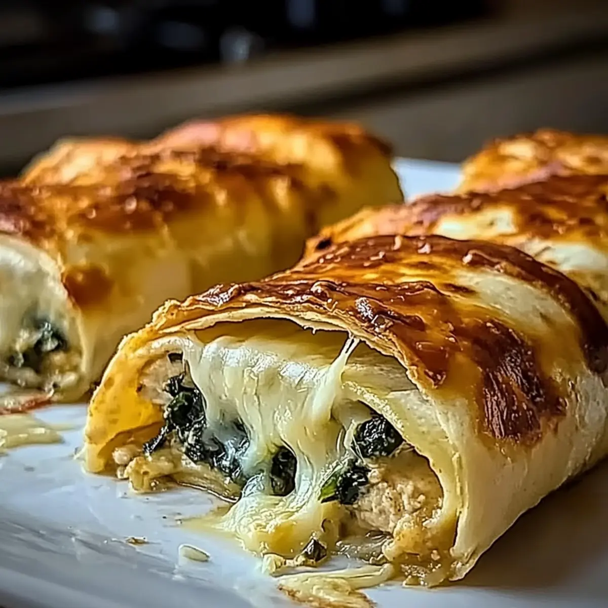 Cheese and Spinach Stuffed Pastry