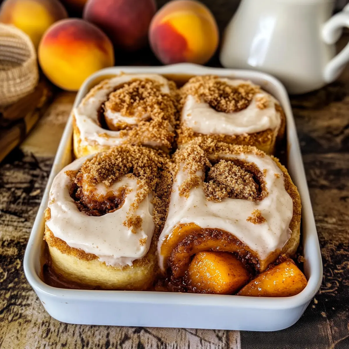 Peach Cobbler Cinnamon Rolls
