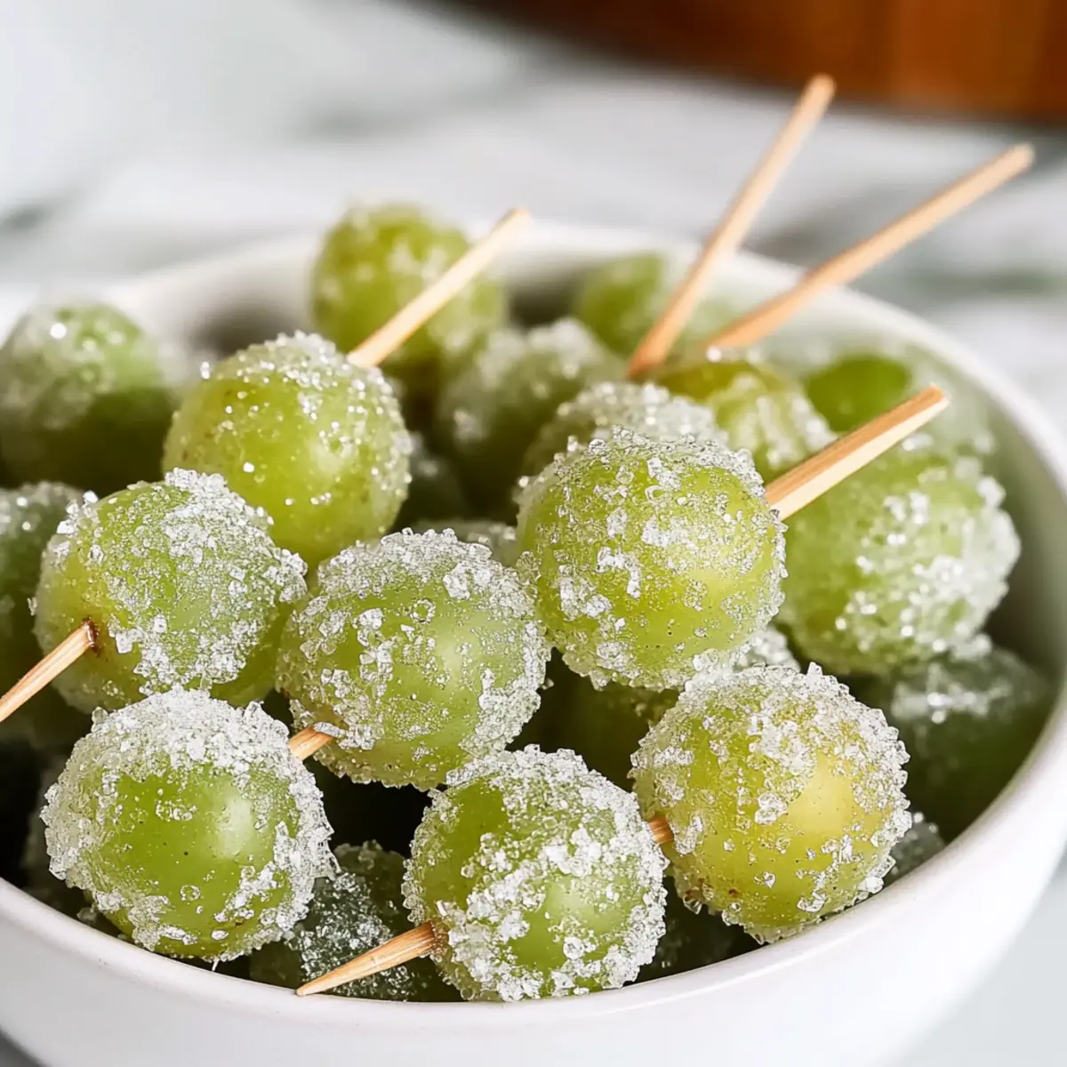 Sugared Prosecco Grapes With Vodka