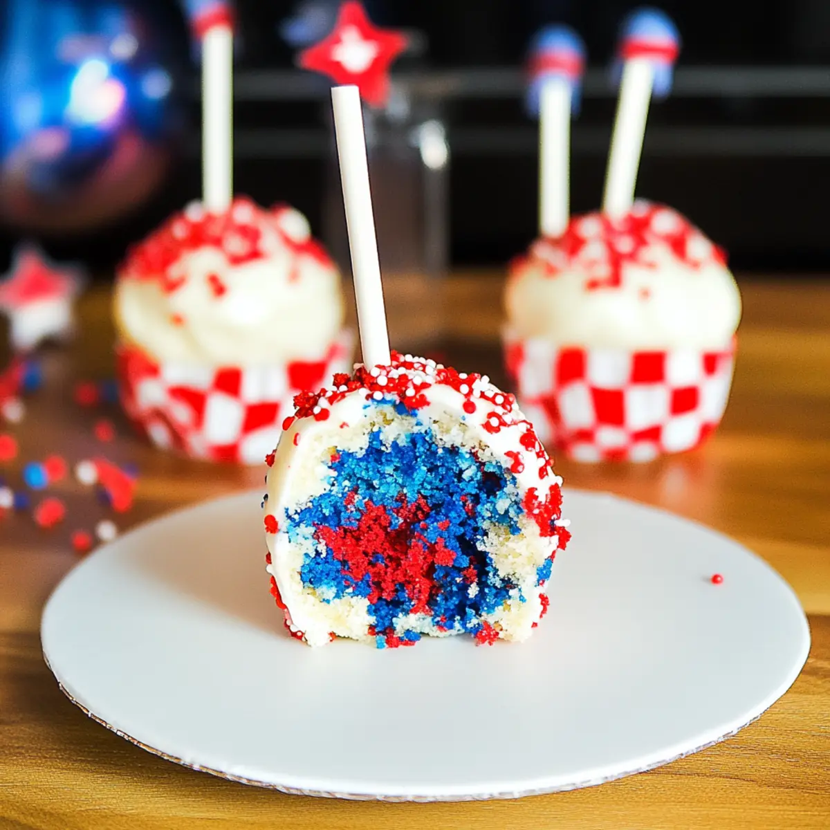Red, White & Blue Cake Pops