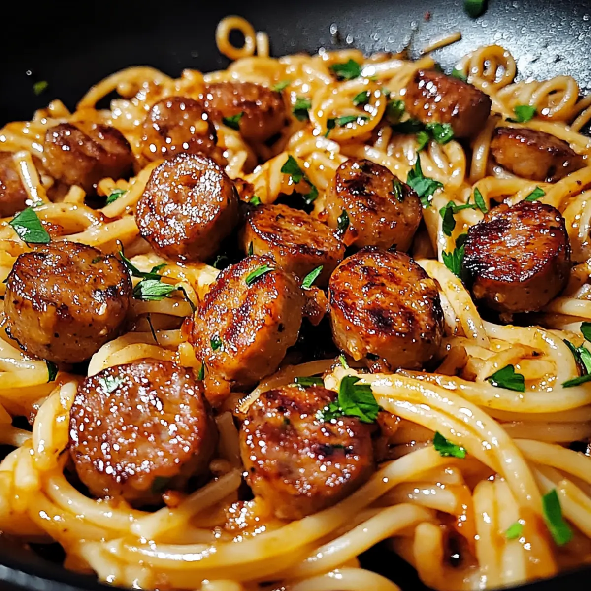 Honey Garlic Sausage Pasta Skillet