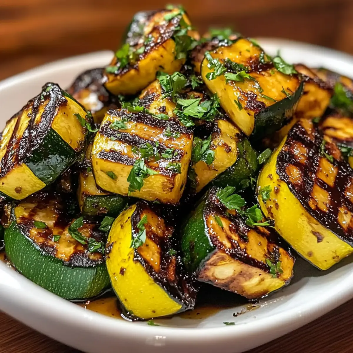 Grilled Summer Squash with Balsamic Glaze