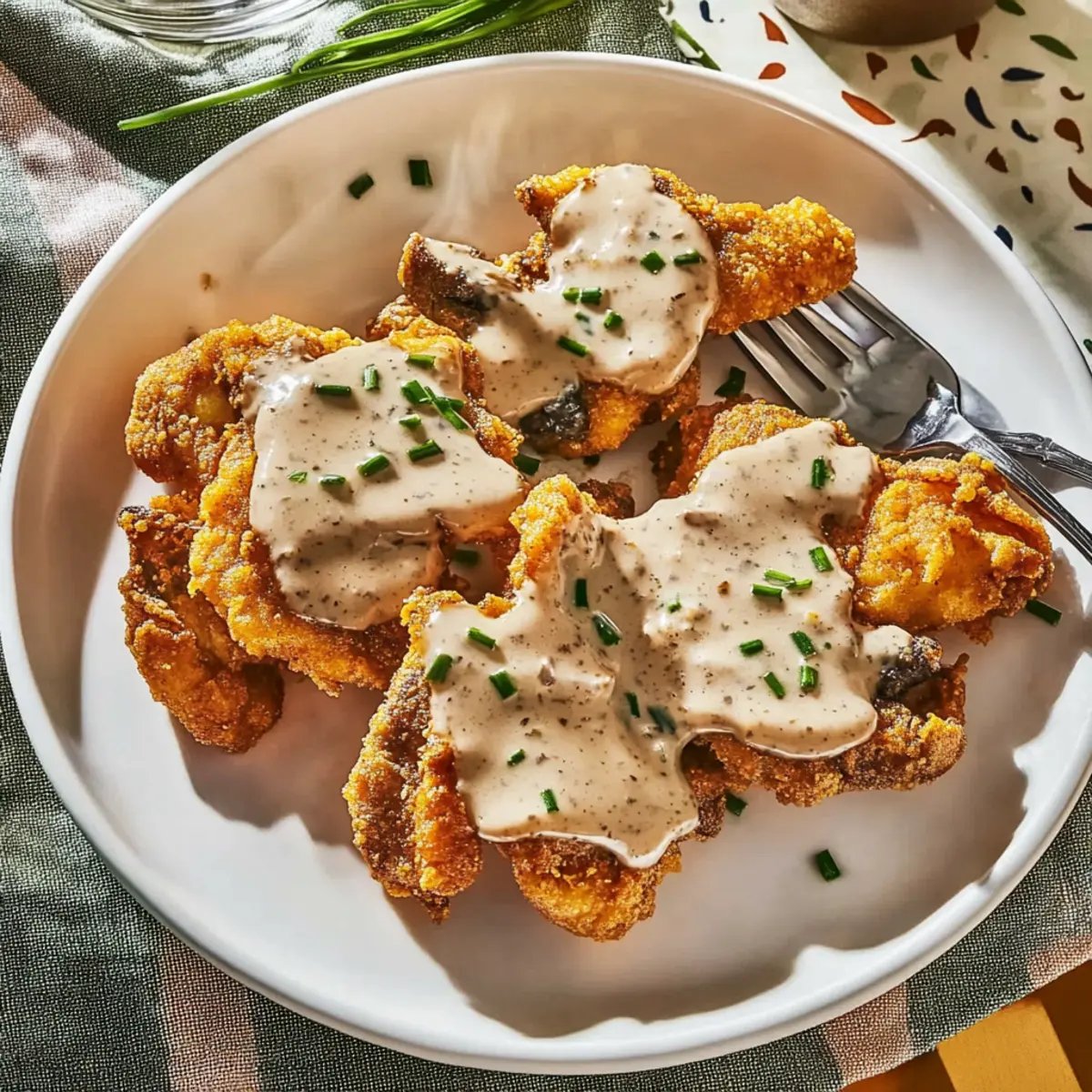 Chicken-Fried Mushrooms & Gravy