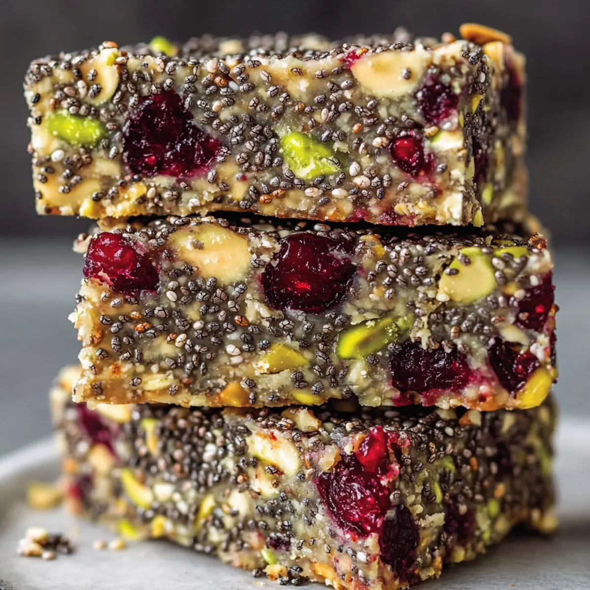 Pistachio Cranberry Chia Bars