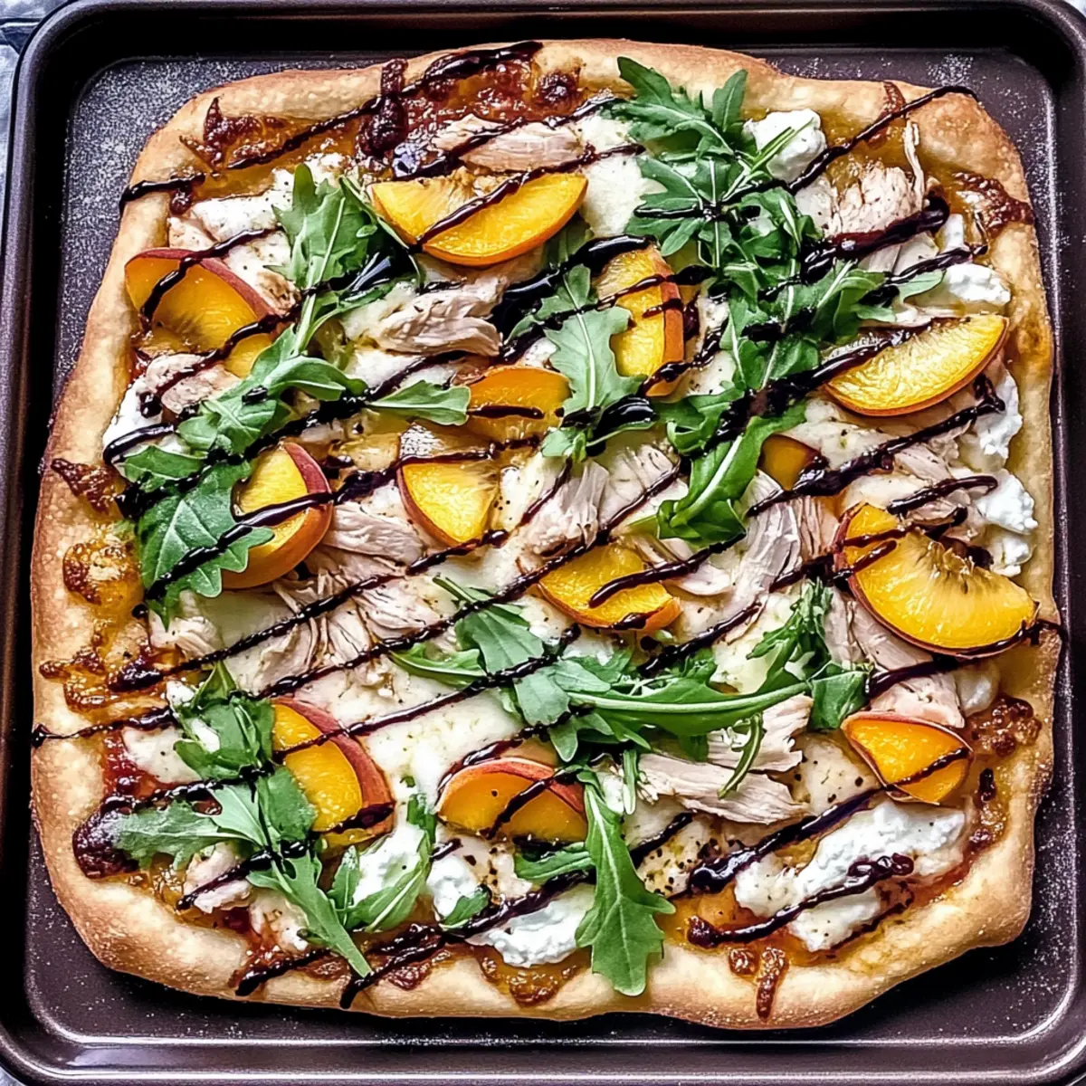 Chicken Peach Ricotta Pizza