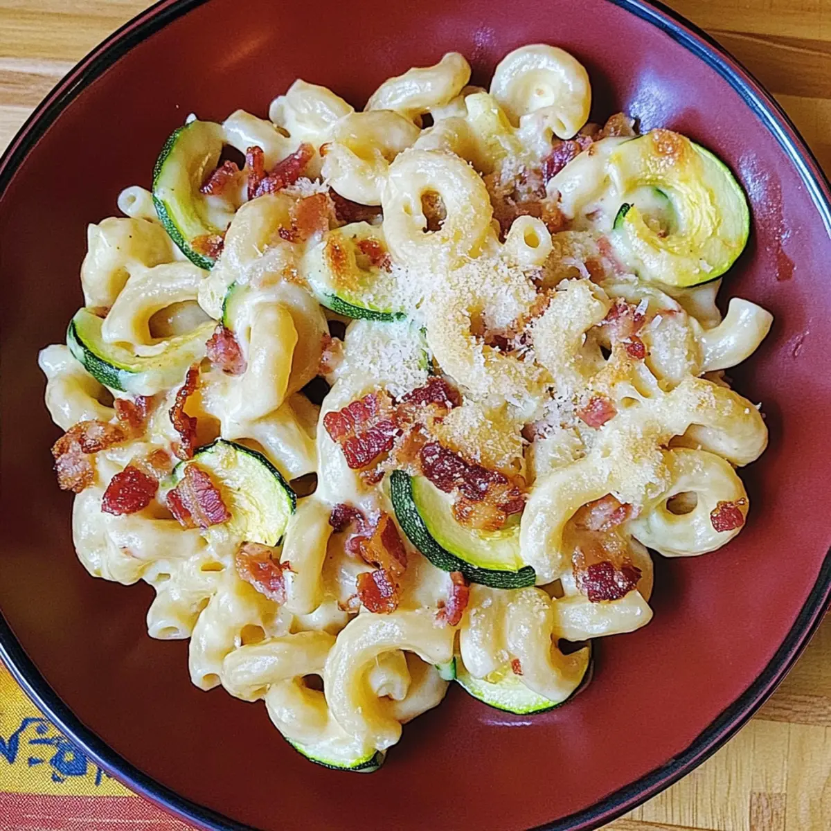 Zucchini Bacon Mac and Cheese