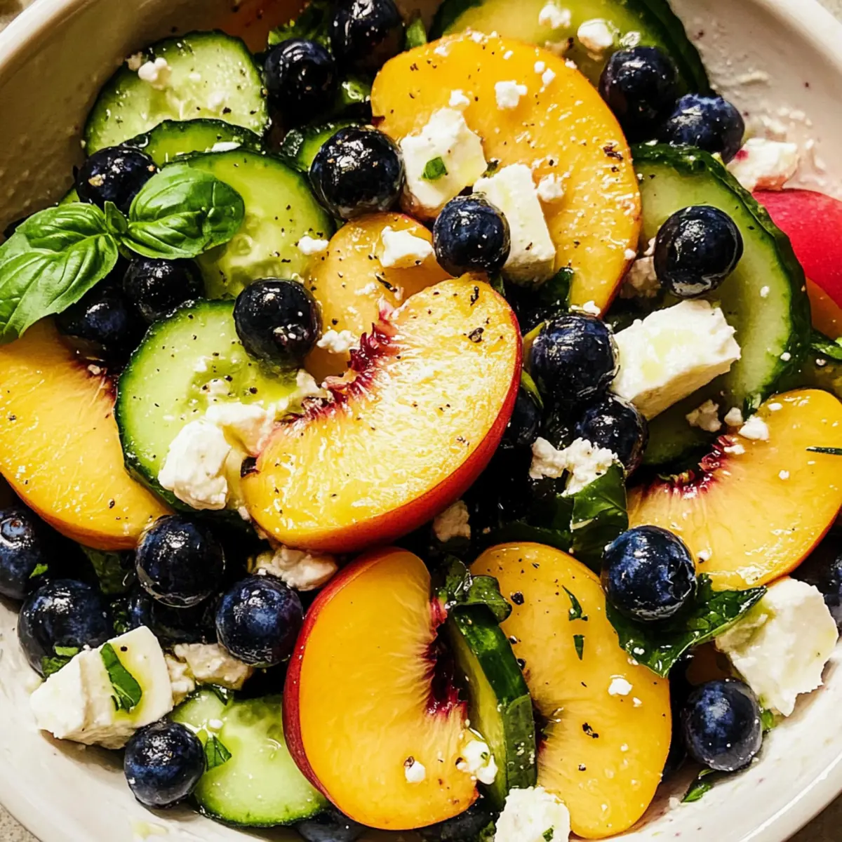 Blueberry Peach Feta Salad
