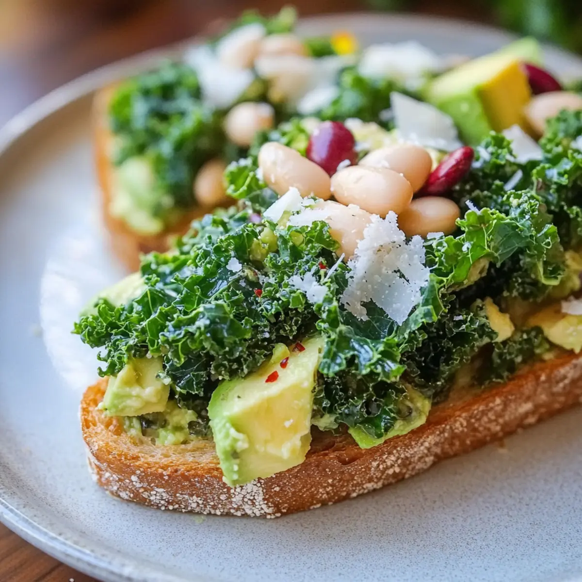 Kale Salad Avocado Toast