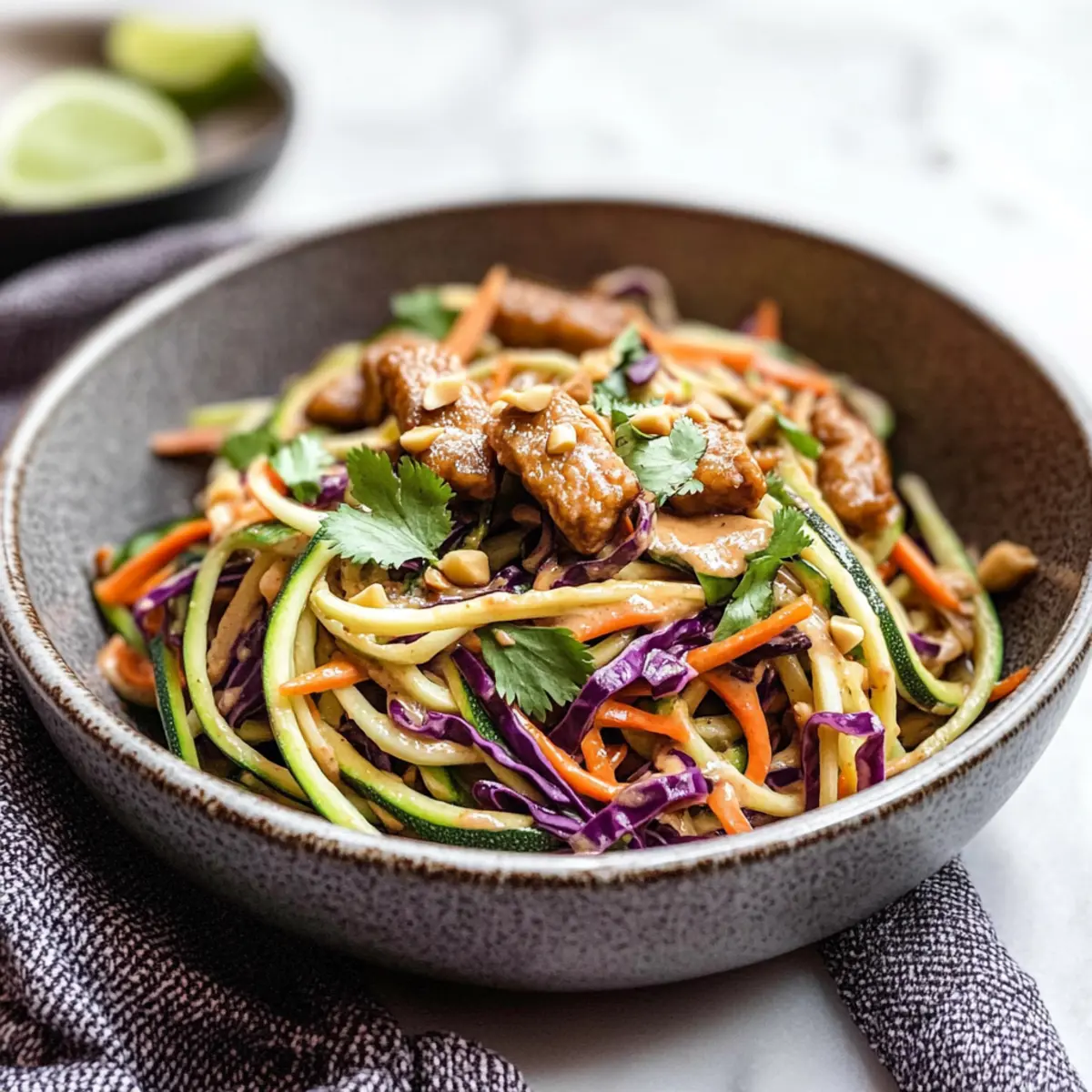 Zucchini Noodle Salad with Peanut Sauce