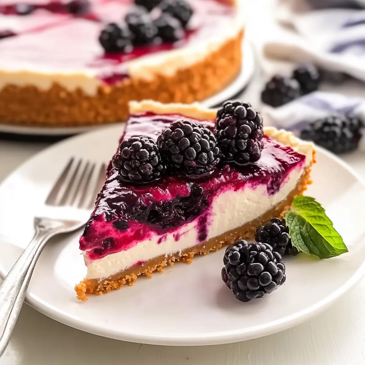 No Bake Blackberry Cheesecake