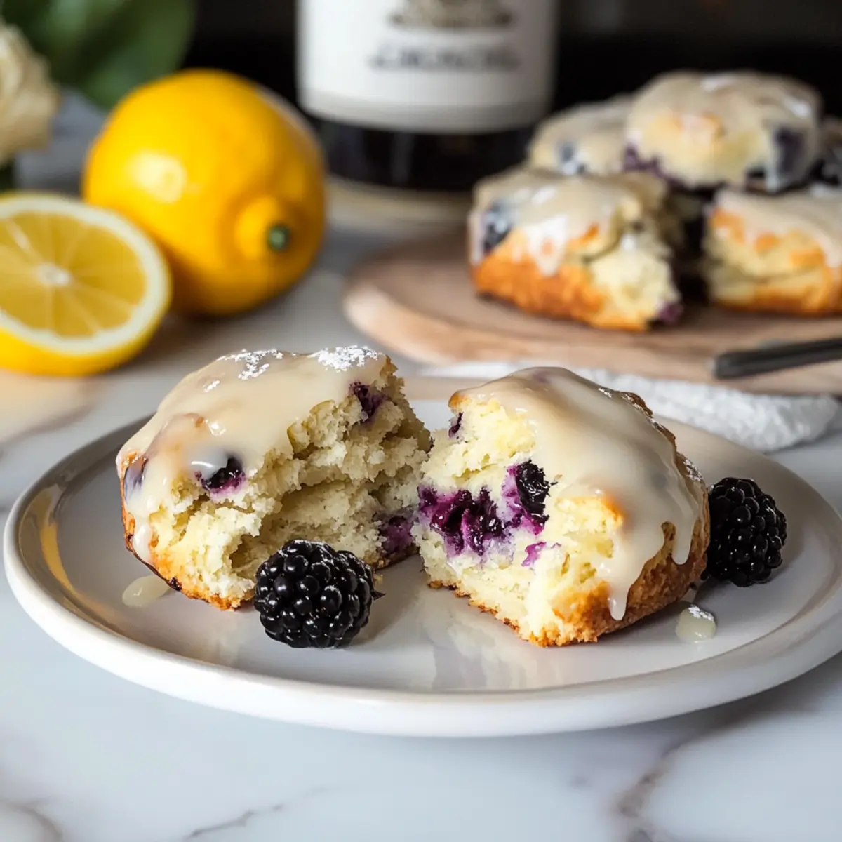 Earl Grey Blackberry Scones with Lemon Glaze