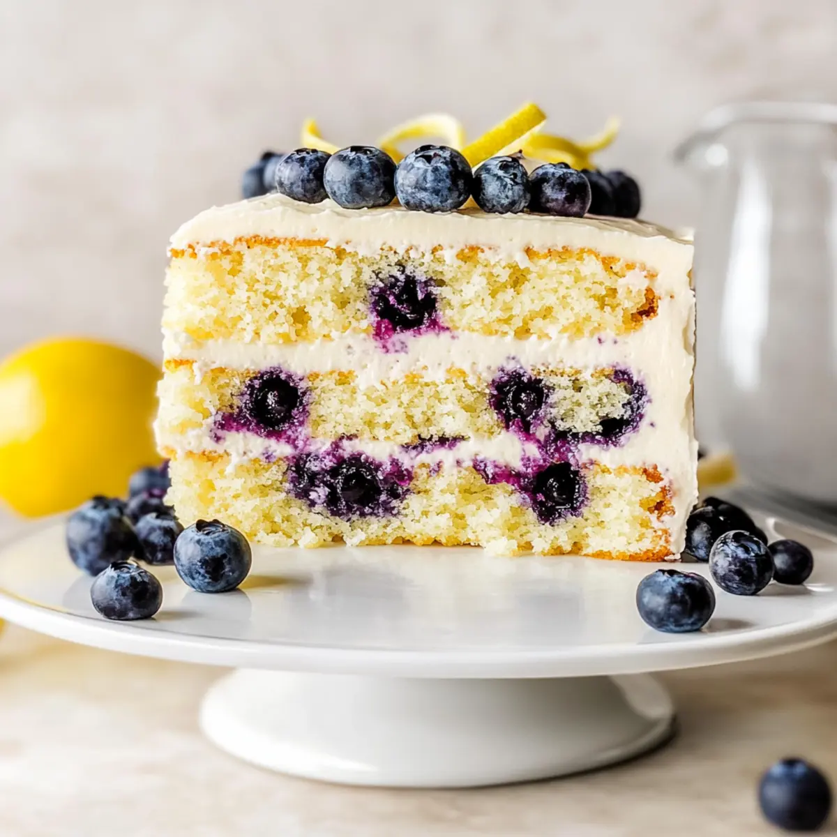 Blueberry Lemon Layer Cake (Soft & Moist)