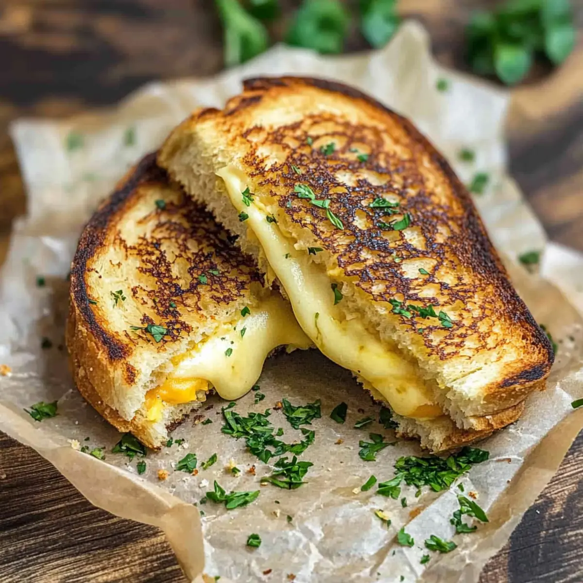 Garlic Bread Grilled Cheese