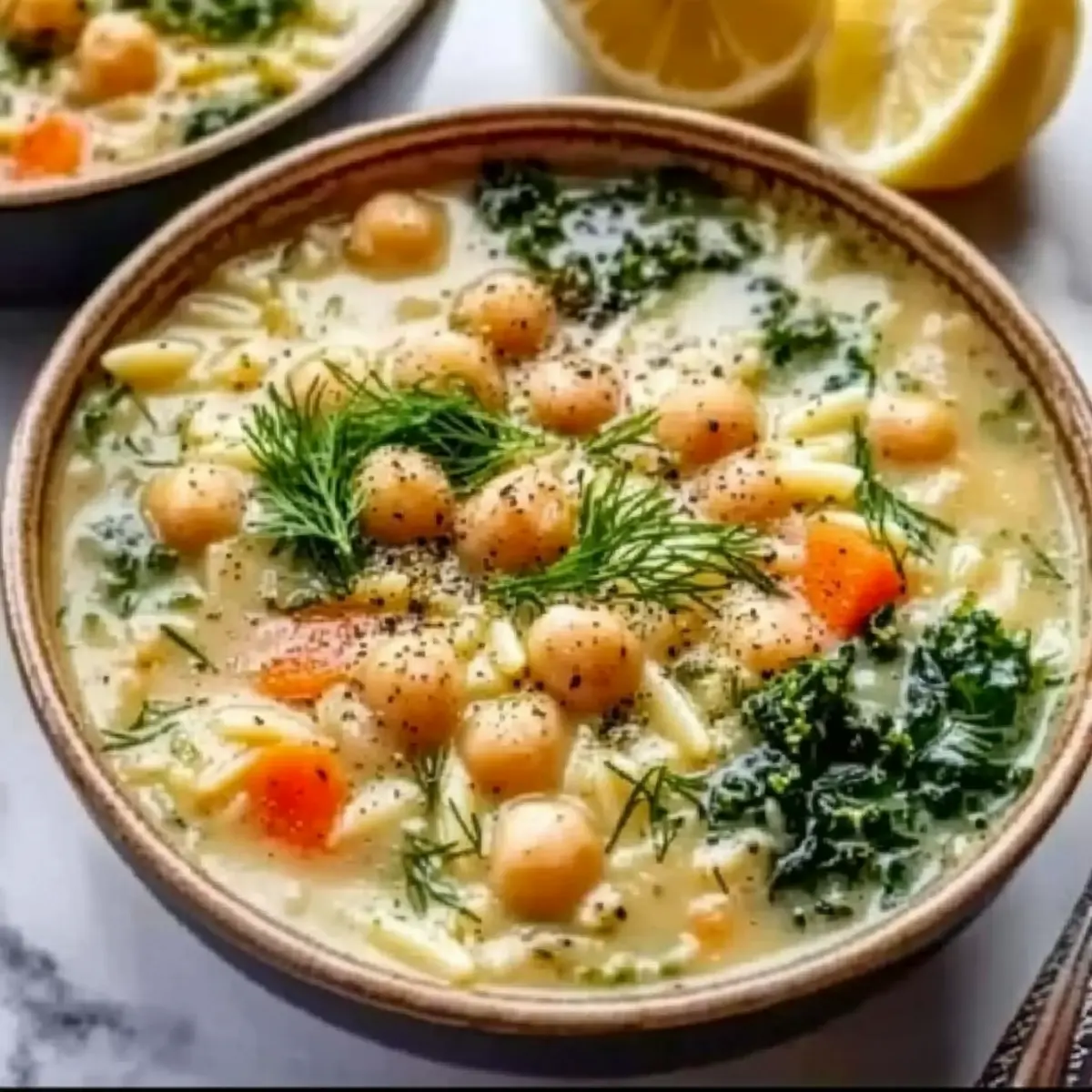 Lemony Greek Chickpea Soup Recipe