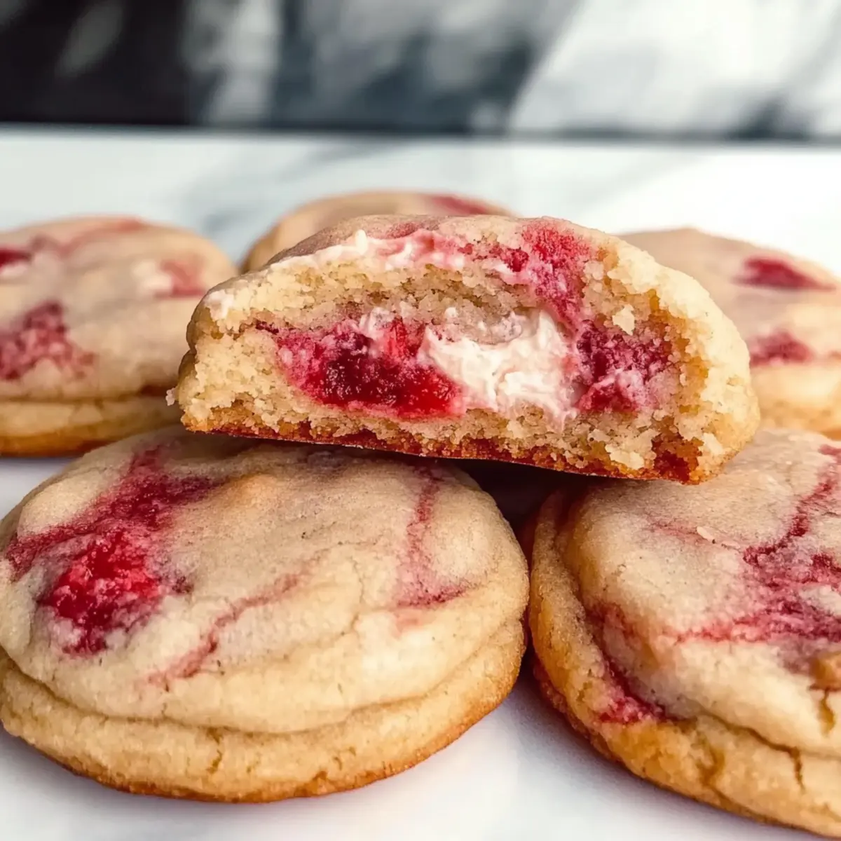 Stuffed Strawberry Cheesecake Cookies with Brown Butter
