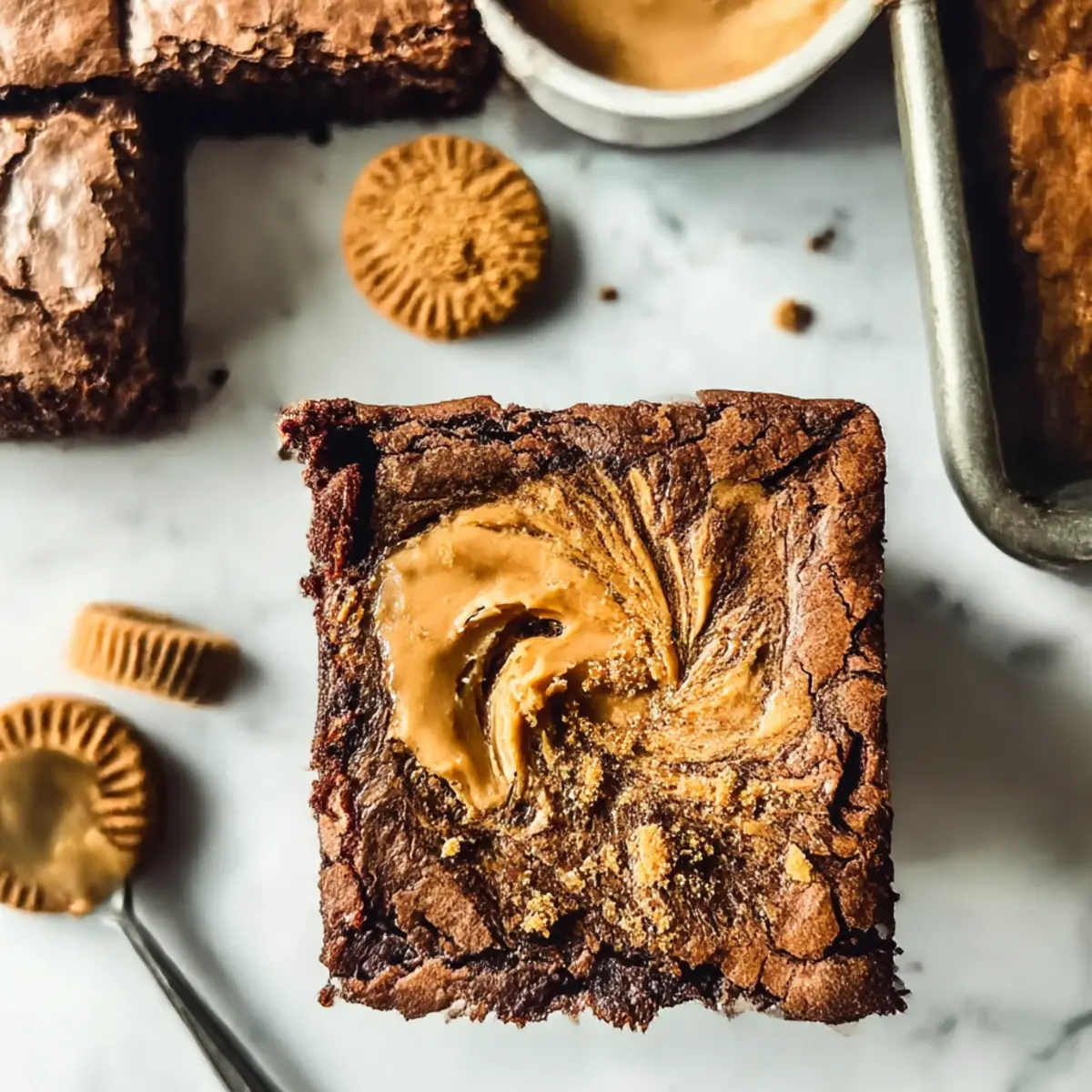 Fudgy Biscoff Brownies with Irresistible Cookie Butter Swirl