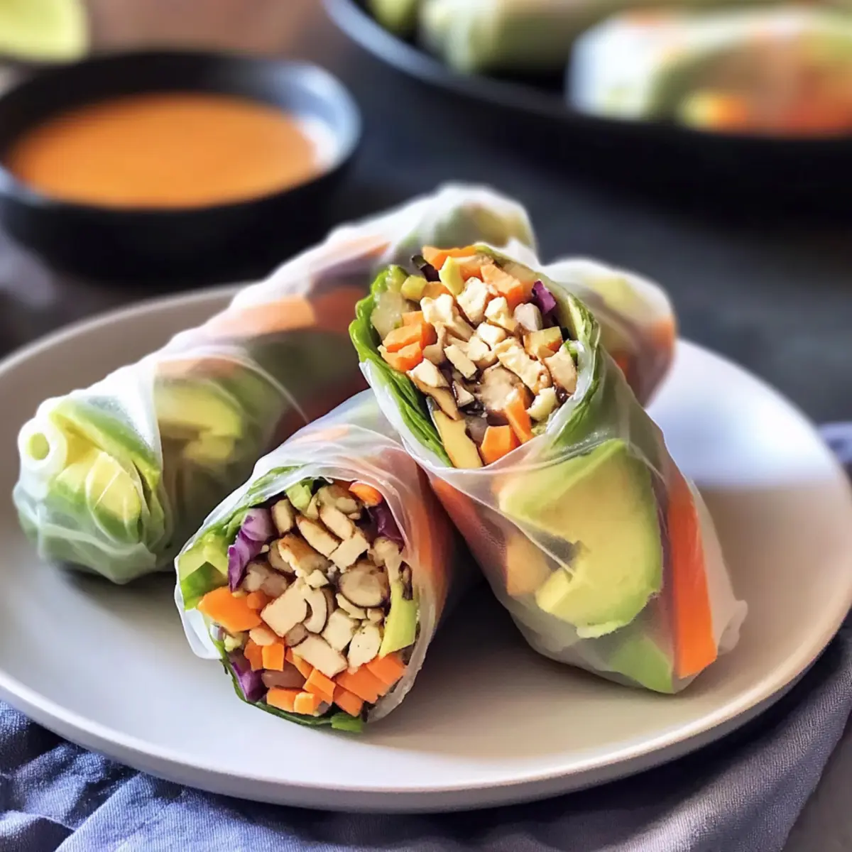 Avocado Shiitake Spring Rolls