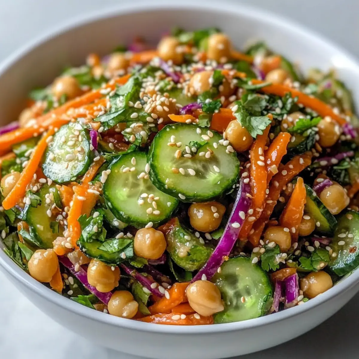 Asian Cucumber and Chickpea Slaw