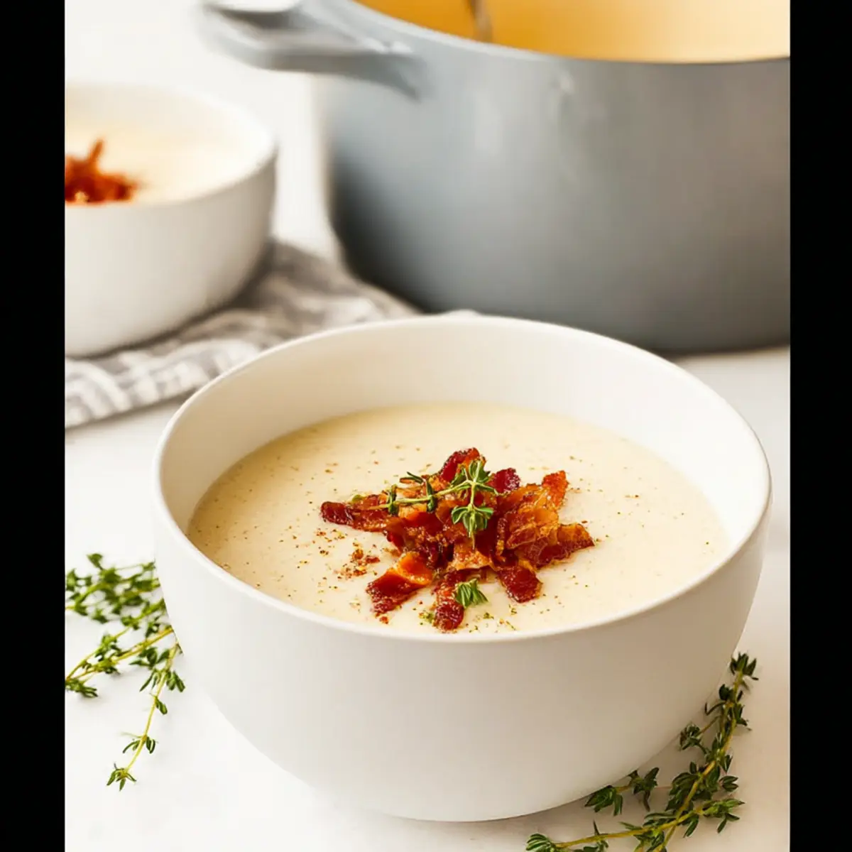 Keto Cauliflower Soup with Bacon